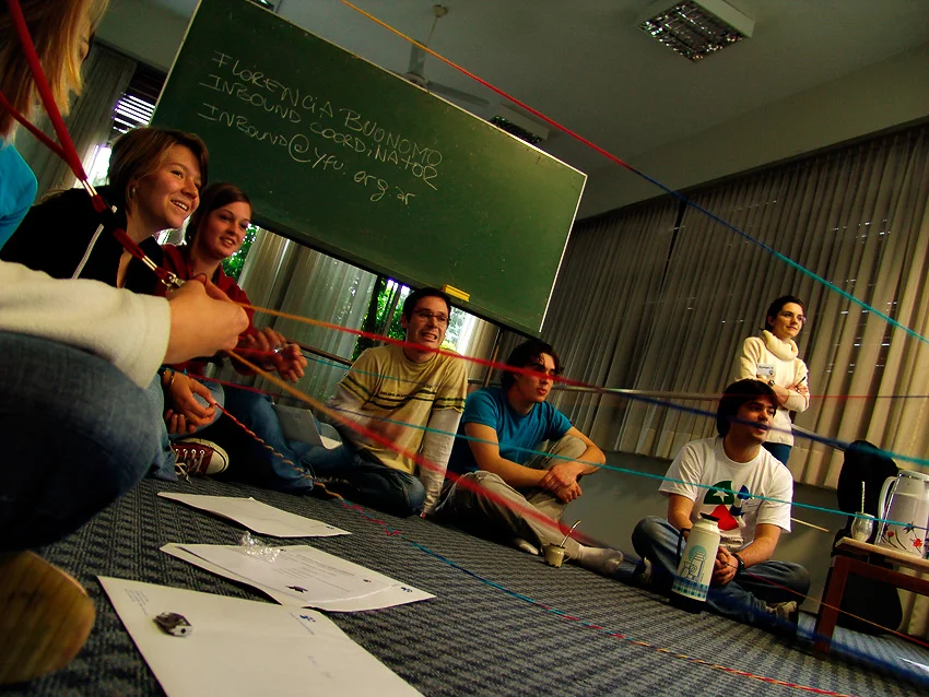 Students gathered in a classroom during the exchange year