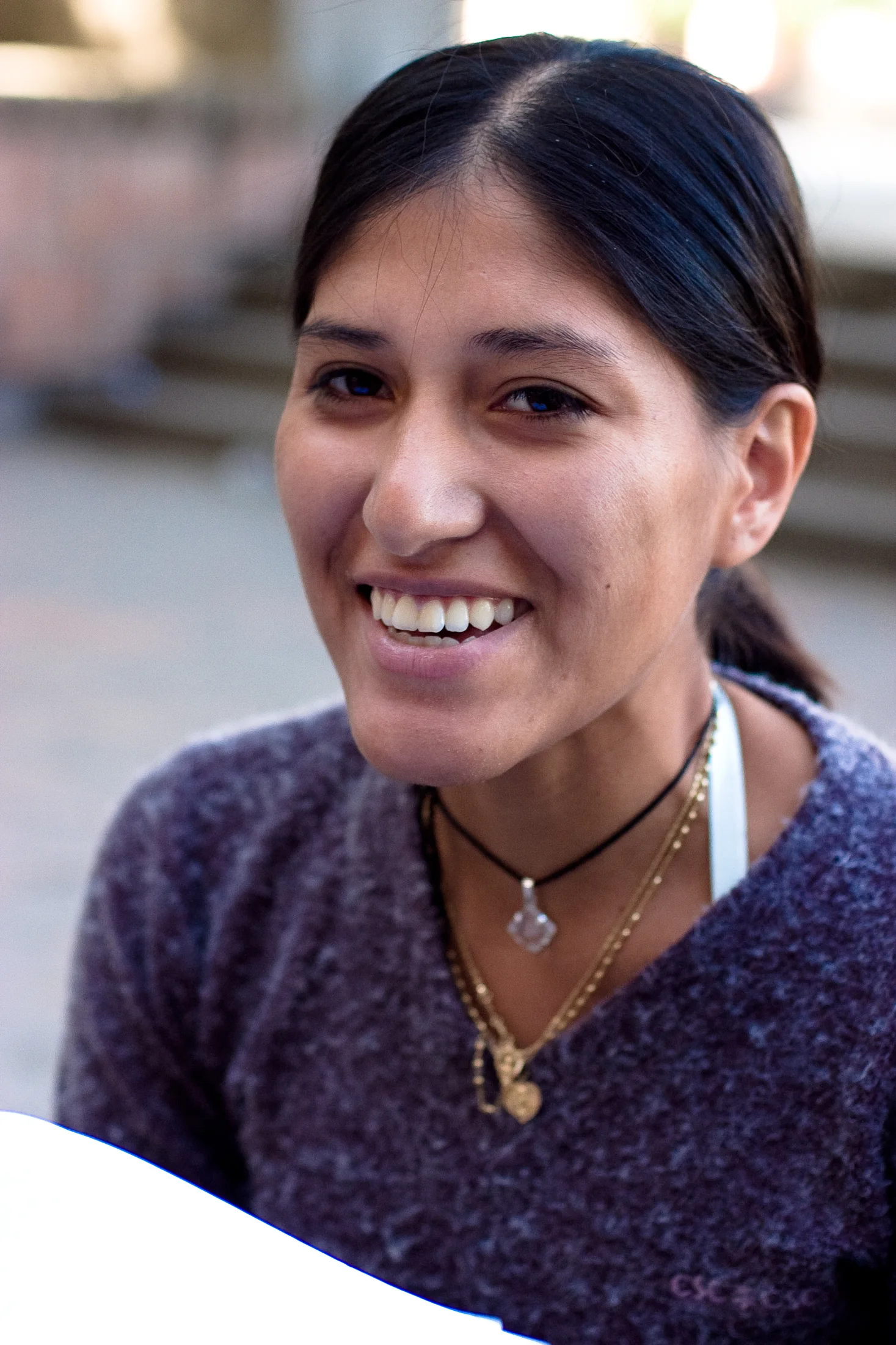 Close portrait of a young woman in Salta